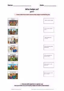 My community helpers free worksheet - Who helps us