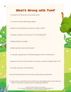 Vet Story For Kids With Worksheet